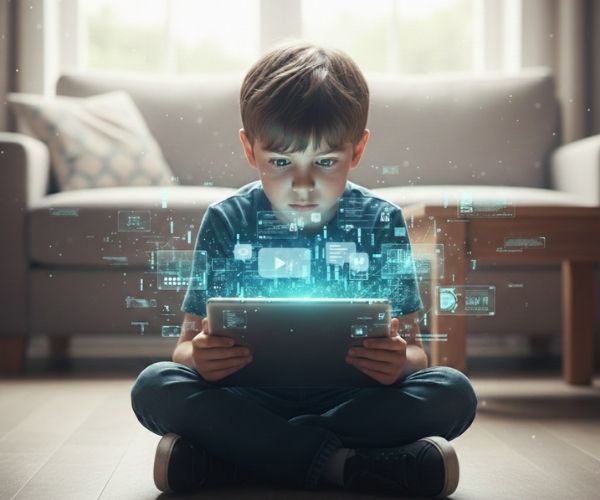 Child with device